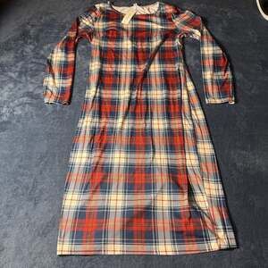 Order Plus Plaid Maxi Dress Size L Red Blue Tartan Long Sleeve